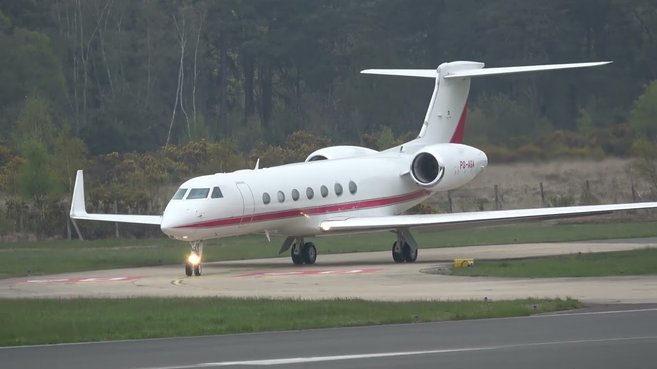 GULFSTREAM G550 PS-AGA DEPARTING FROM FARNBOROUGH - EGLF UK 27-4-2023