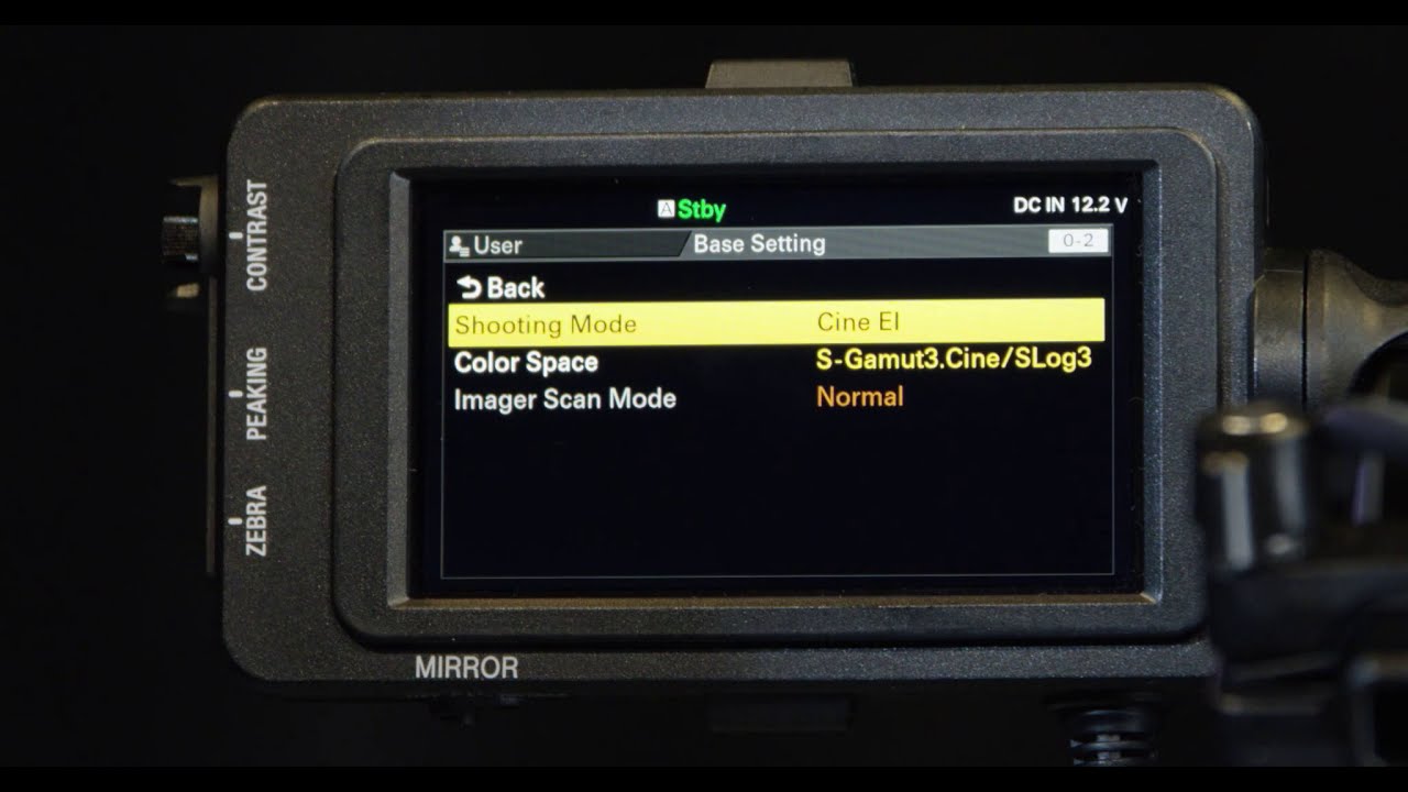 Sony PXW FS7 MKII menus