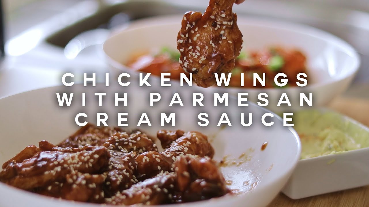 Chicken Wings with Parmesan Cream Sauce