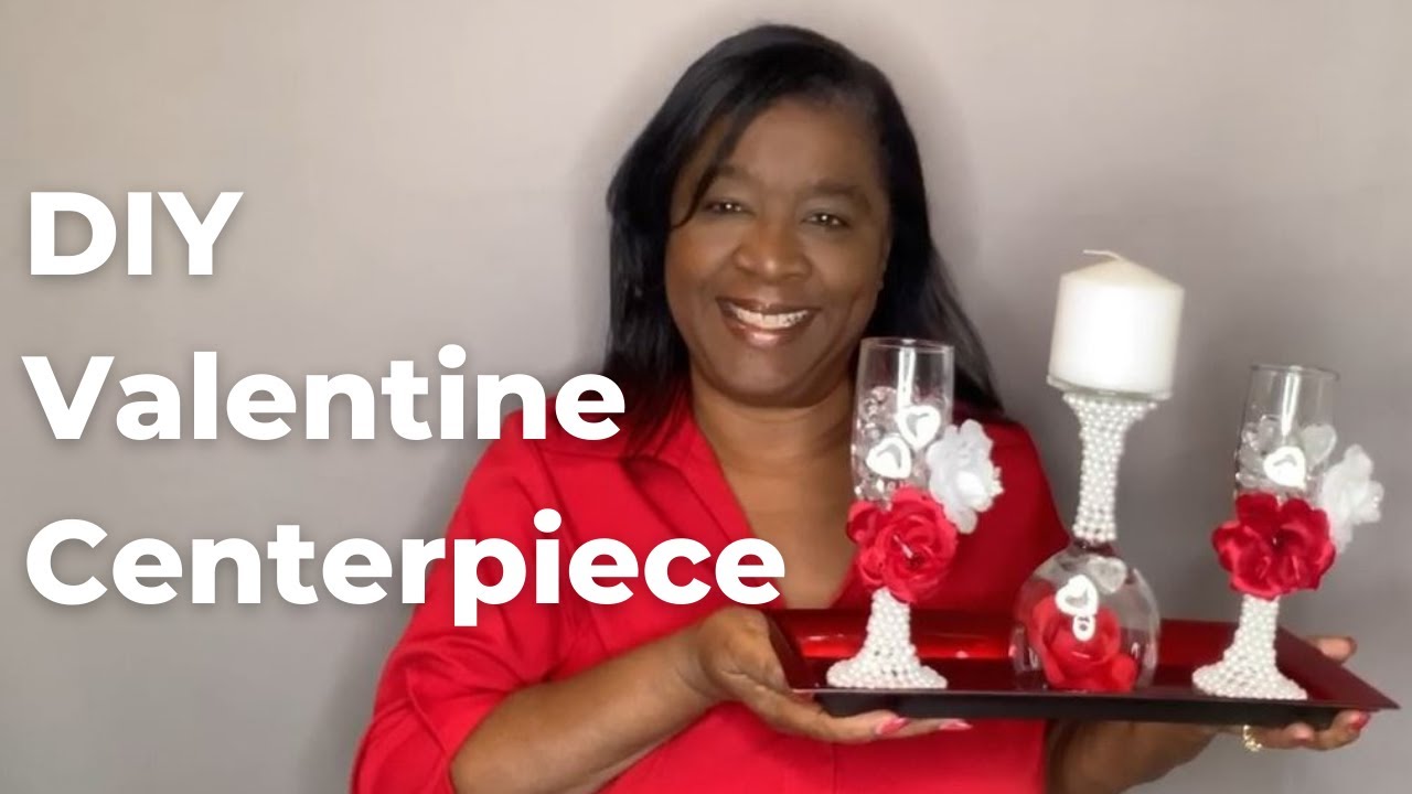 DIY Valentine Champagne Flutes Centerpiece/Elegant Toasting Glasses