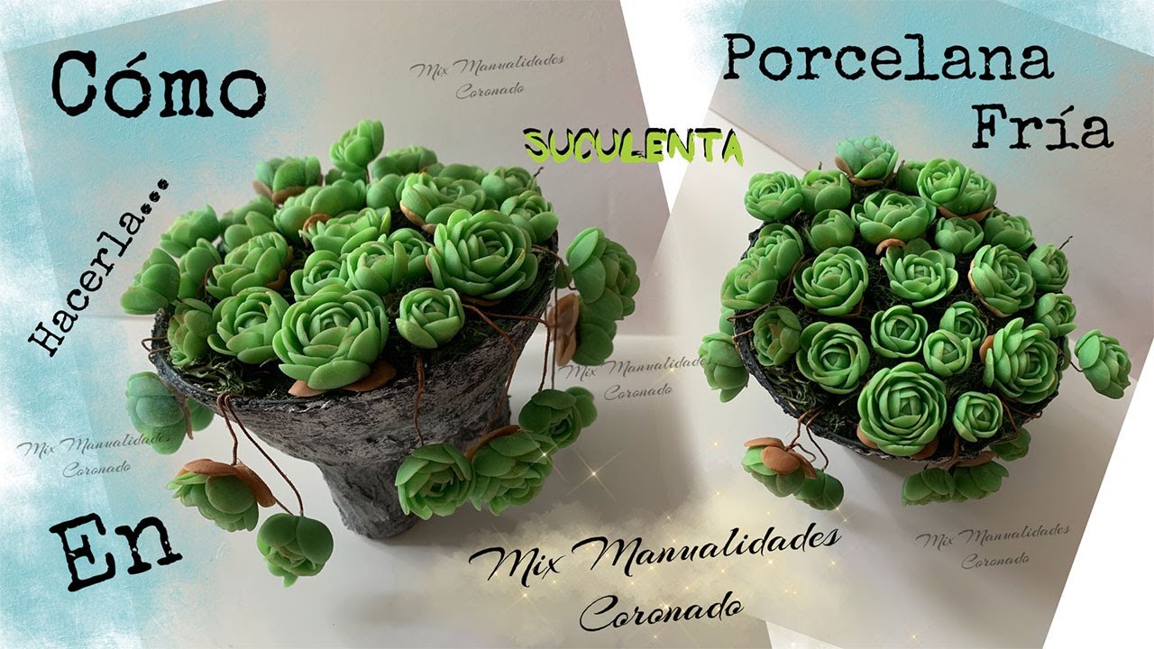 C0M0 HACER SUCULENTA EN FORMA DE MINI ROSA EN PORCELANA FRIA, TUTORIAL PASO A PASO.
