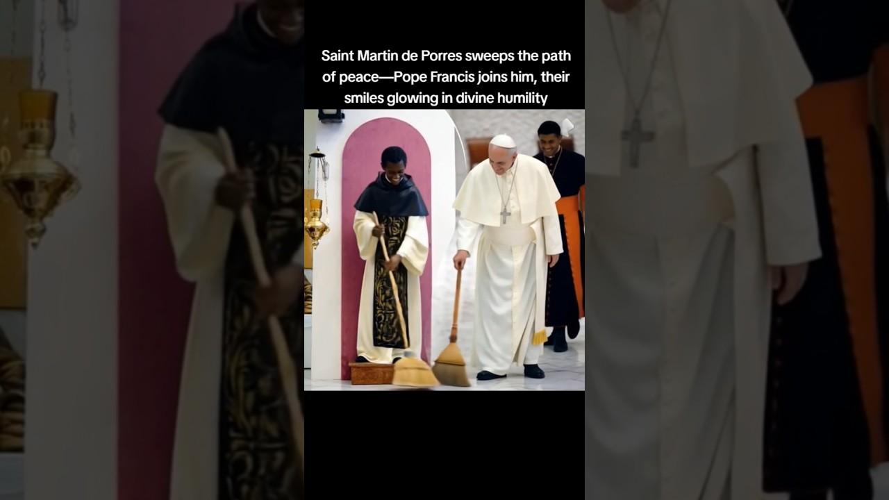 🕊✝️Saint Martin de Porres sweeps the path of peace&mdash;Pope Francis joins him✝️🕊