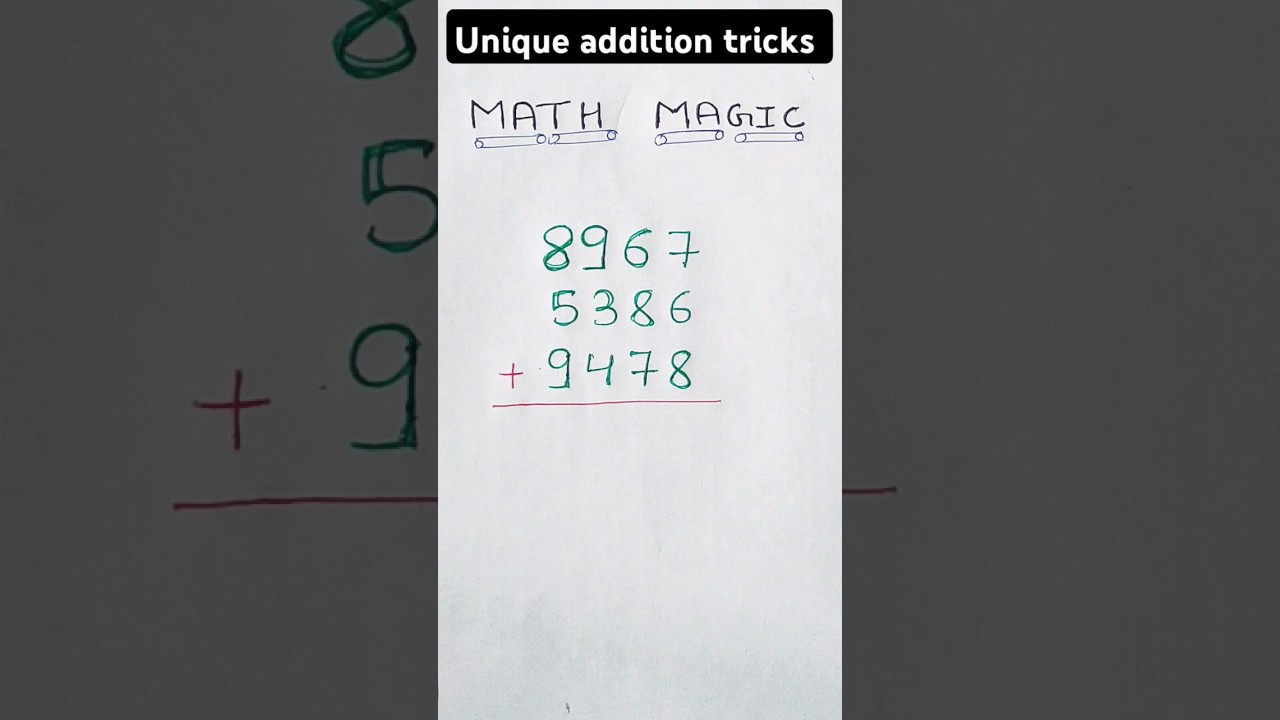 Math unique addition tricks || Math magic || जोड़ करने का नया तरीका ||