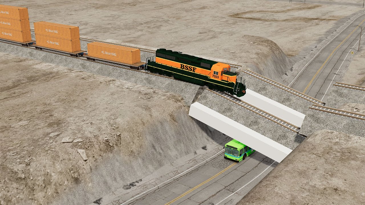 Trains vs Broken Bridge Crashes 10 - BeamNG.drive | BeamNG High Speed