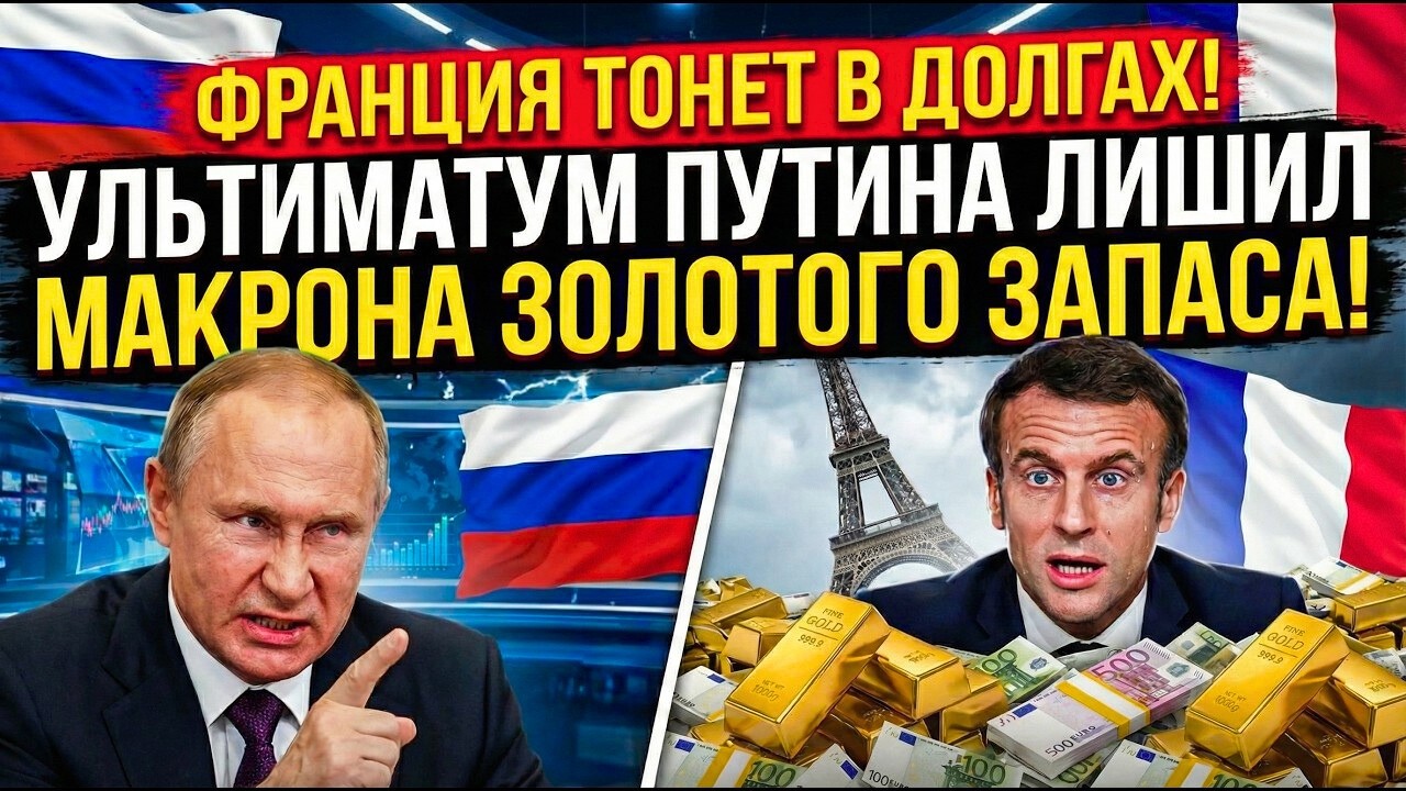 ФРАНЦИЯ ТОНЕТ В ДОЛГАХ! Ультиматум Путина лишил Макрона золотого запаса