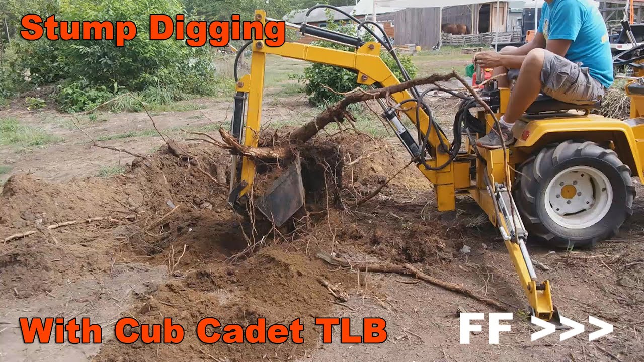 Digging a Stump with Cub Cadet 149 TLB
