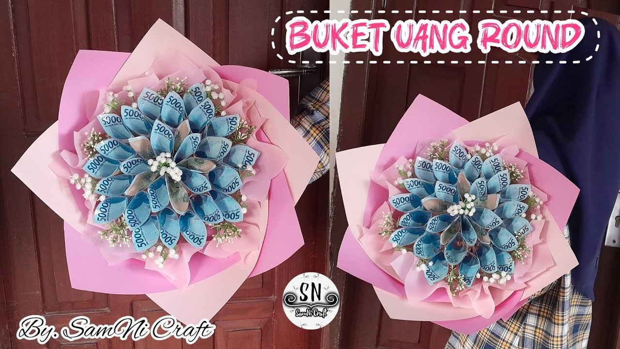 DIY | How To Make Round Money Bouquet | Tutorial Buket Uang Bulat Bentuk Bunga
