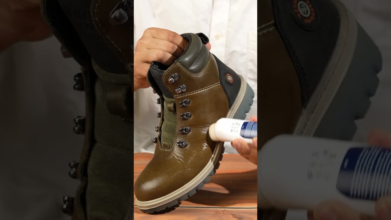How to keep your leather boots  looking brand new #bestbrand #woodland #shoes #shorts
