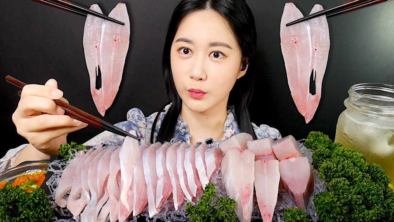 Мукбанг Сашими из Серебряный Помфрет 🐟(Сырая Рыба) Real Sound MUKBANG | ASMR | EATING SOUND
