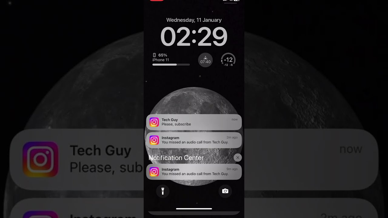Apple iPhone 11 iOS 16.3 Instagram App Incoming Call Screen & Chat. Hillside Ringtone