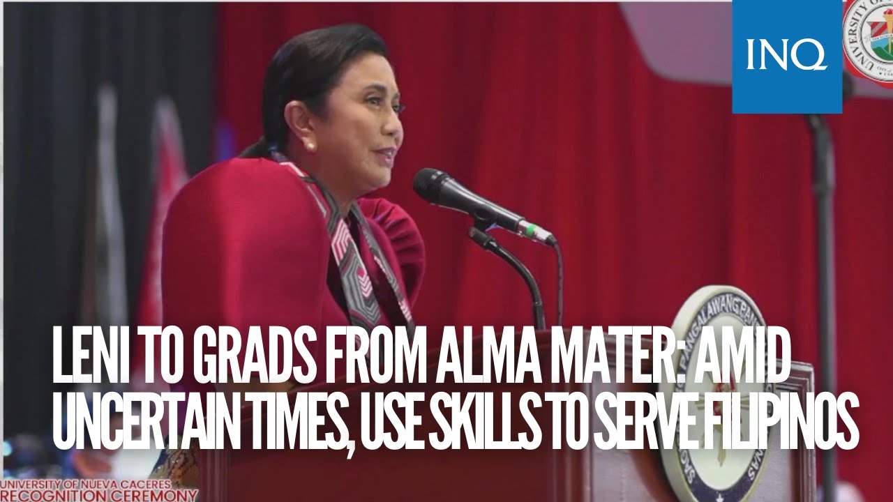 Robredo to grads from alma mater: Amid uncertain times, use skills to serve Filipinos