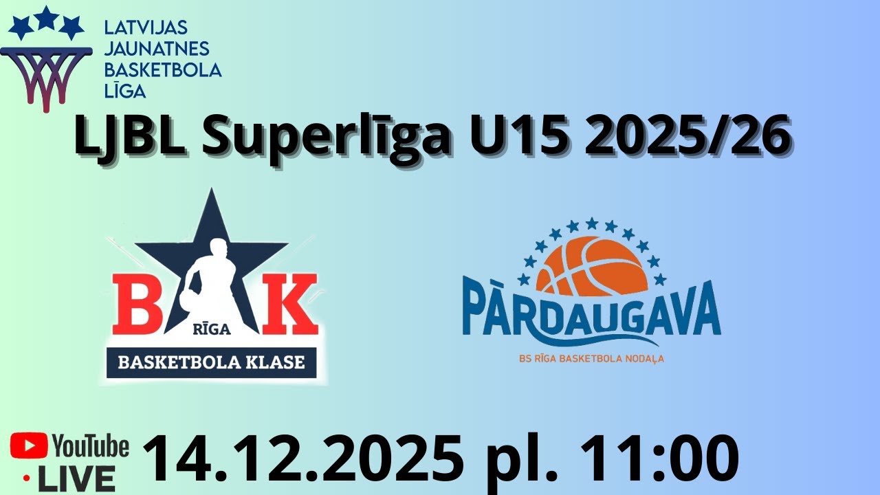 LJBL U15 SUPERLĪGA RBS BASKETBOLA KLASE - RBS PĀRDAUGAVA