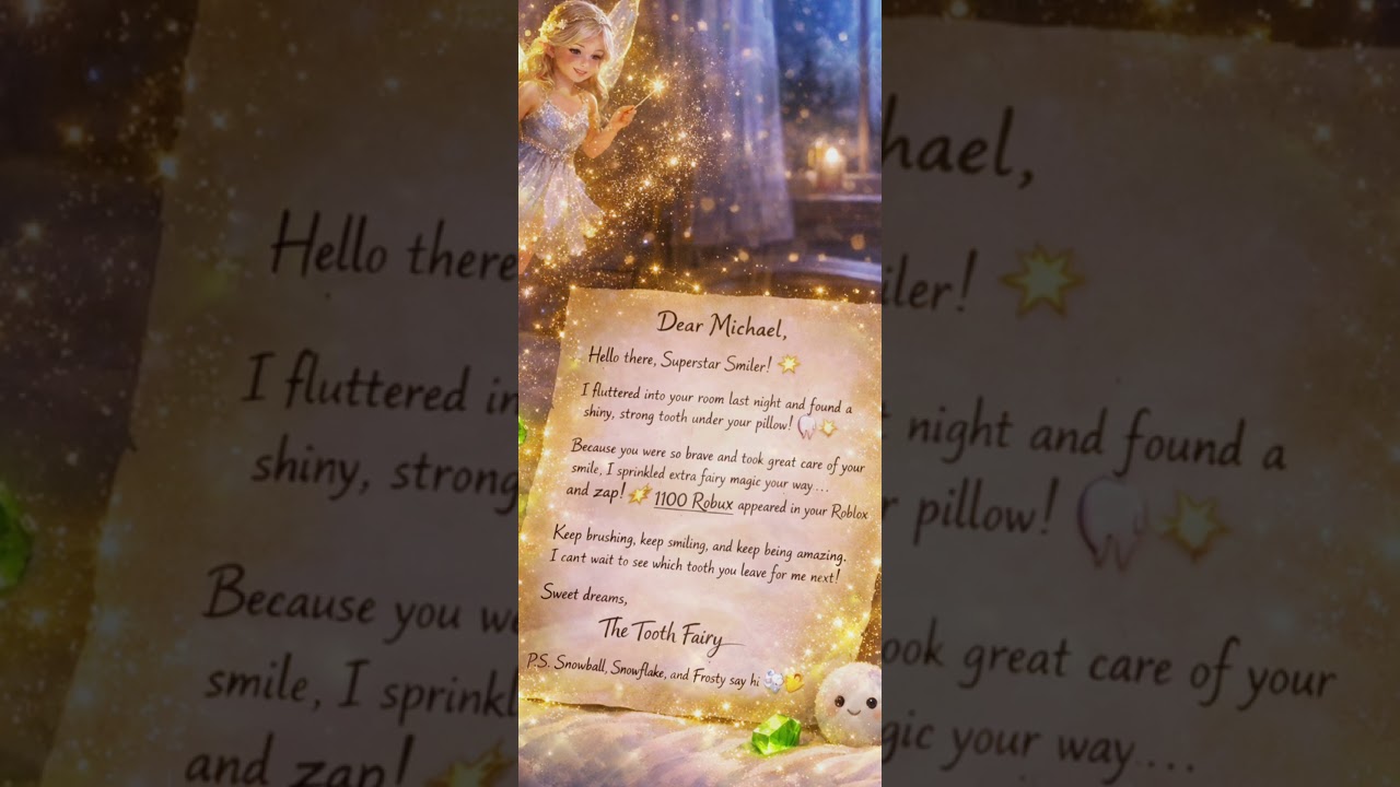 Hey Michael it’s a letter from the Tooth Fairy.