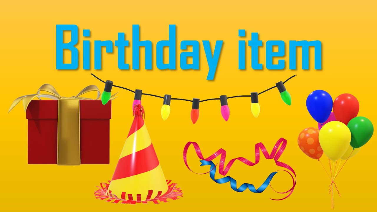 Birthday Item Name| celebration Items Name| Party Things Name#vocabulary#kvsprt  /way of knowledge