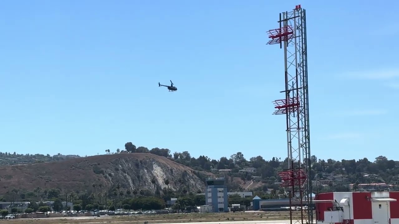 3x Robinson Helicopter taking off from Torrance Airport