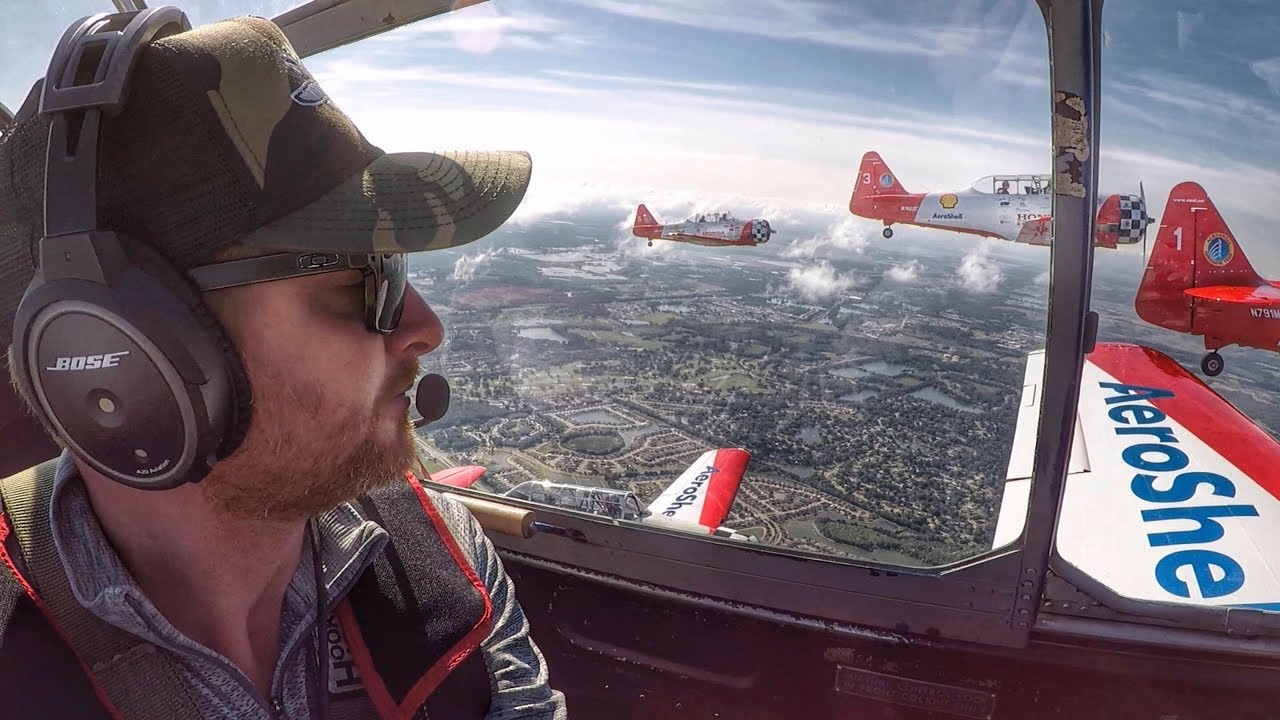 North American T-6 Texan 6 Ship Formation Flight! - The Pilot Maker