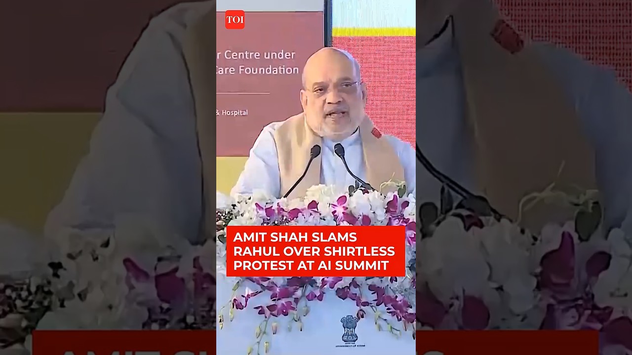 &lsquo;Defaming India And Democracy&rsquo;:Amit Shah Slams Rahul Gandhi Over Congress&rsquo;s Shirtless Protest