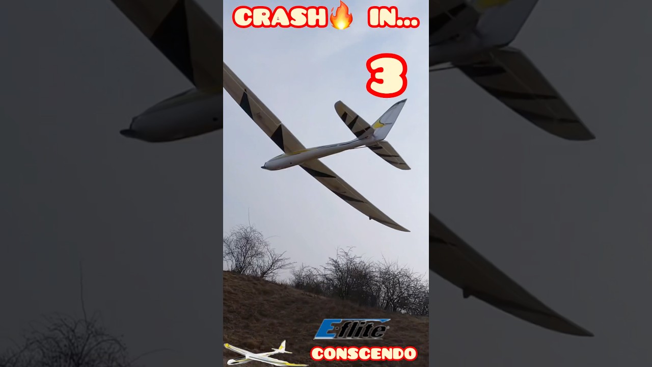 I CRASHED THE #rcglider 😱🔥 #eflite conscendo evo