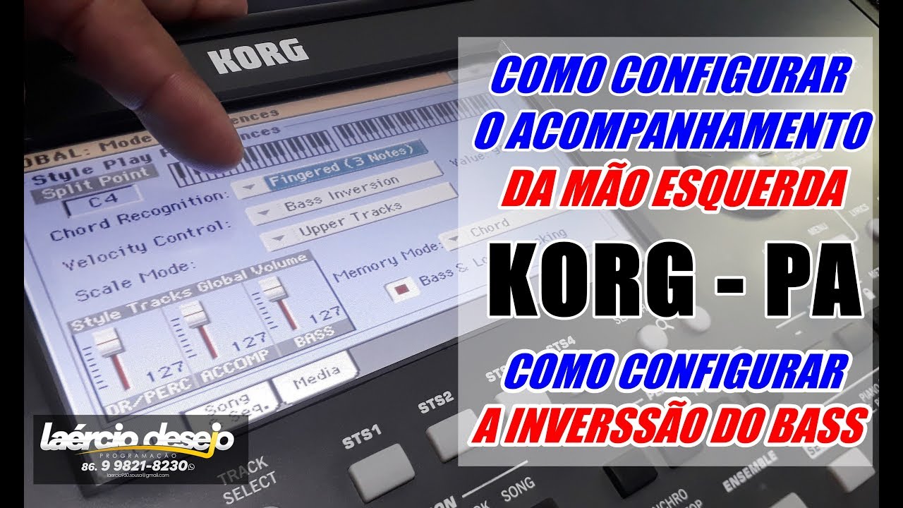 CONFIGURANDO O ACOMPANHAMENTO MÃO ESQUERDA E INVERSÃO DO BASS - KORG PA.( VIDEO DICA )