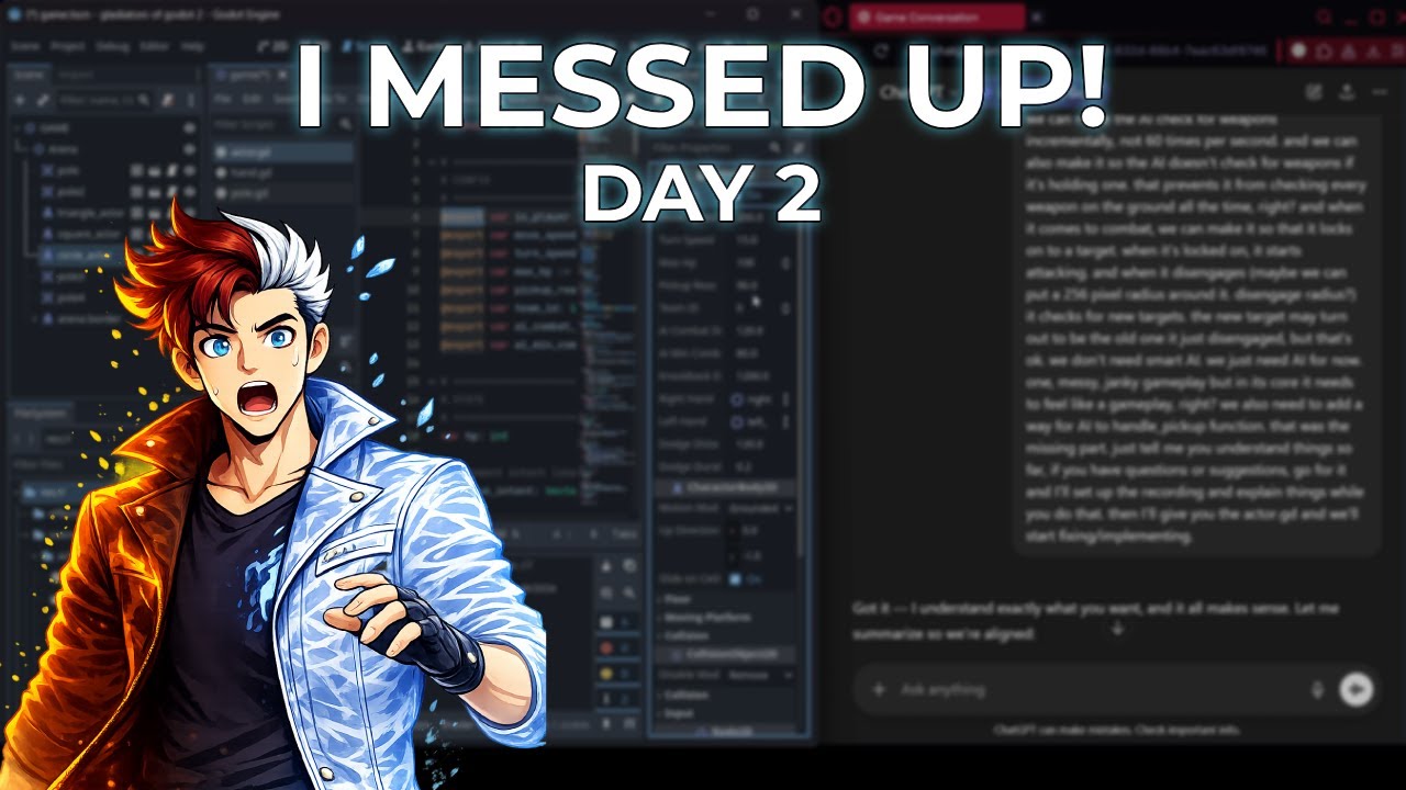 Trying to make a game with ChatGPT's help - Day 2