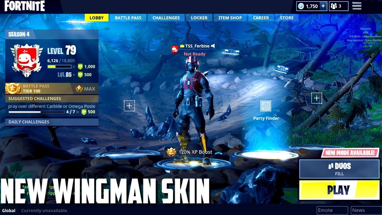 New Wingman Skin Gameplay!! Fortnite Battle Royal!!