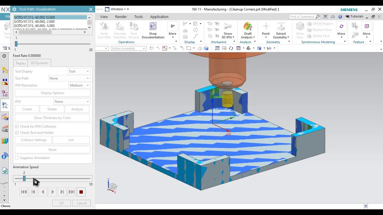 Cleanup Corners Operation | NX Manufacturing | NX CAM