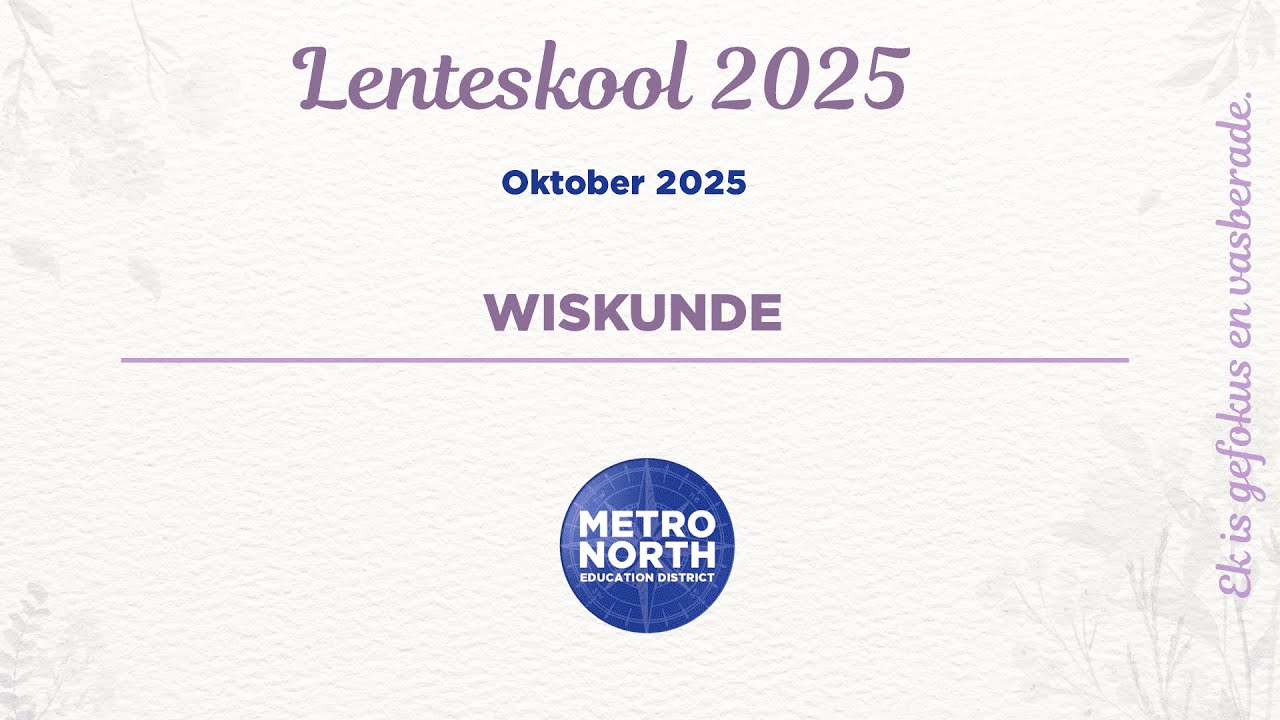 Lenteskool MNED Wiskunde Analitiese Meetkunde 2025