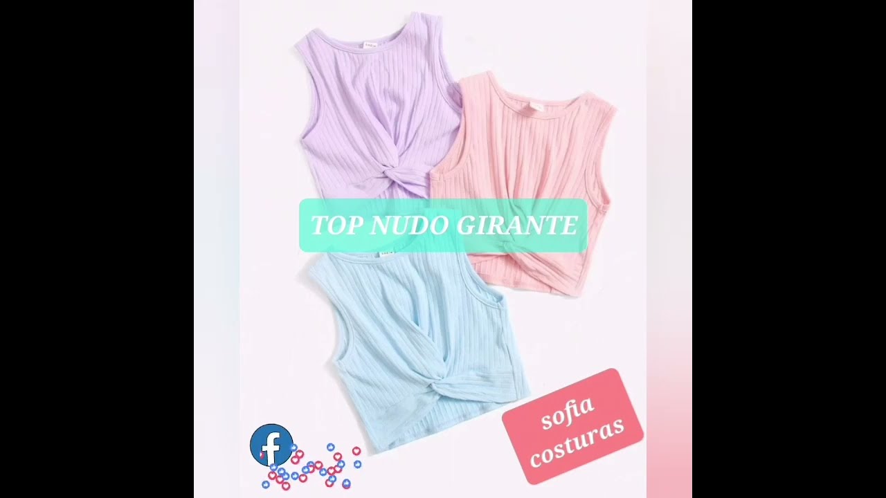 COMO HACER TOP CON NUDO GIRANTE DELANTERO ✅️🤗 #croptop #costura #emprendedores #diy #sewing