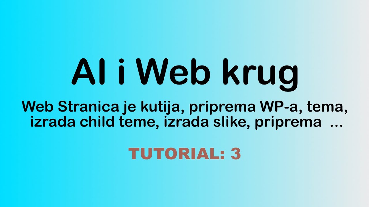 Web dizajn, AI promtovi - Web Stranica je kutija, priprema WP-a, tema, izrada child teme, slike ...