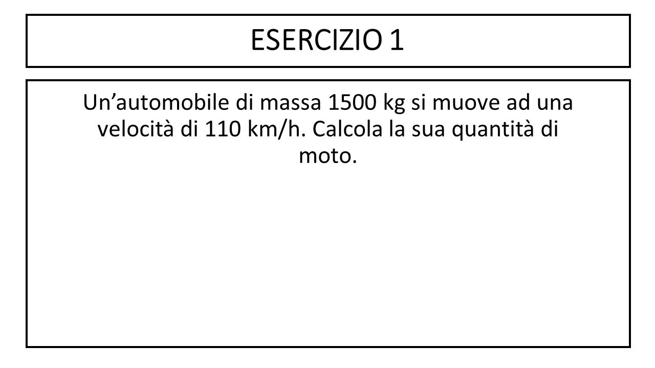 Quantità di moto - Esercizio #1