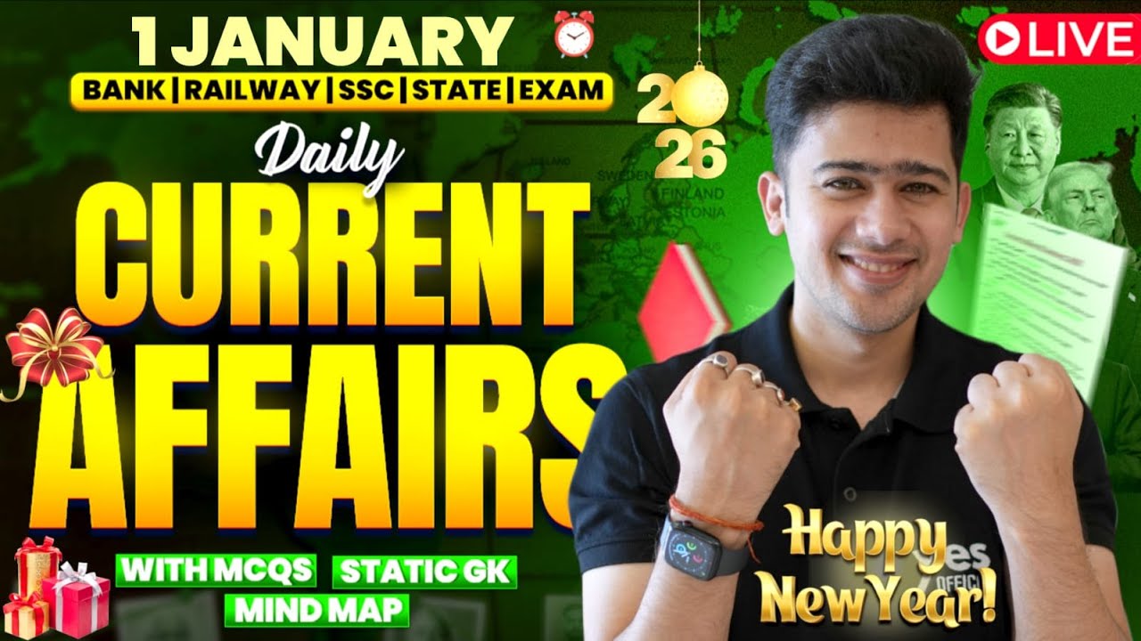 🔴 1 JANUARY 2026 | Daily Current Affairs | For Bank, Insurance & SSC Exams | Kush Pandey