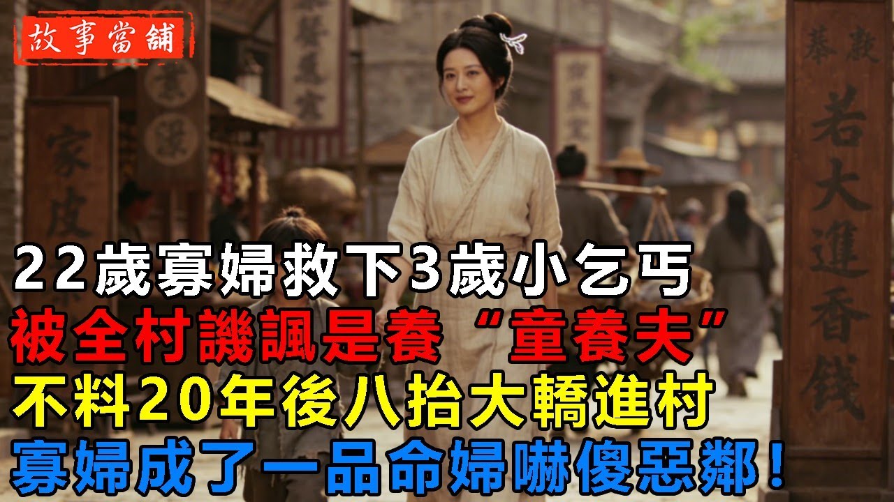 22歲寡婦救下3歲小乞丐，被全村譏諷是養“童養夫”，不料20年後八抬大轎進村，寡婦成了一品命婦嚇傻惡鄰！| 民間故事 | 故事當舖