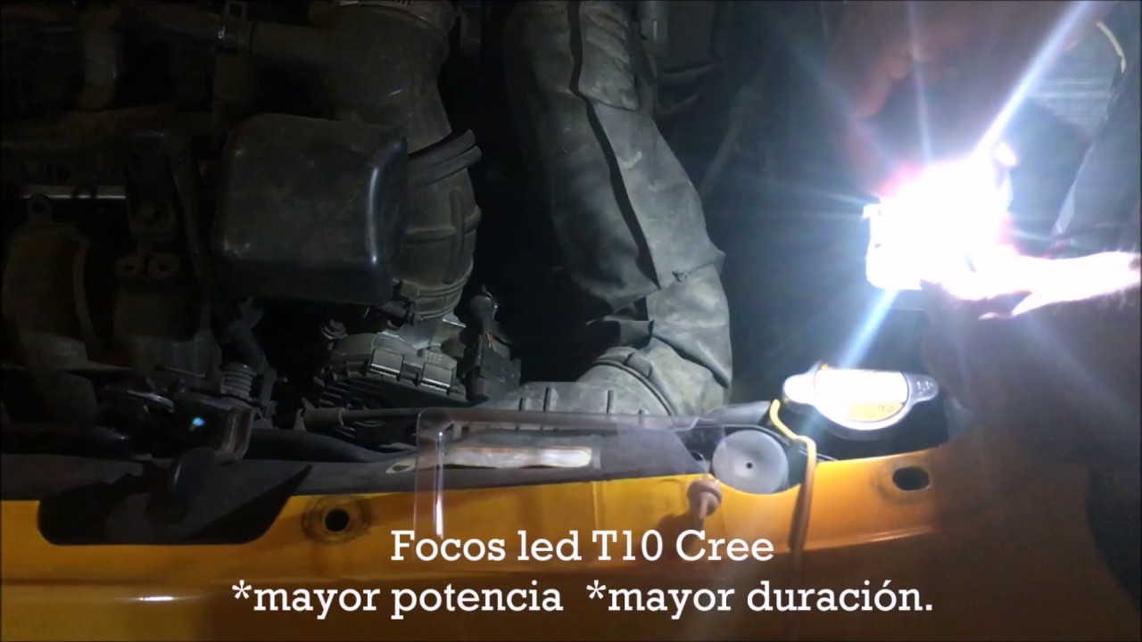 LUCES LED T10 LAGRIMA CREE PARA TODO AUTO. Como cambiar luz chica en un auto.