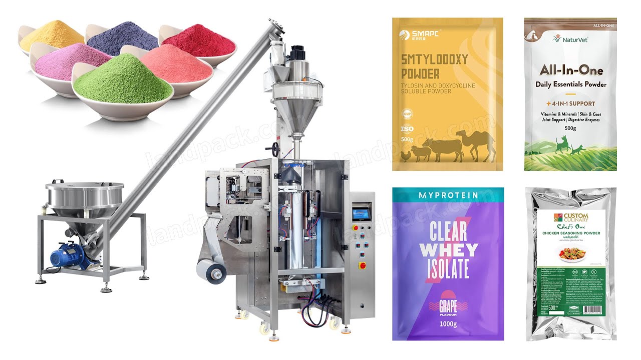 Automatic 3/4 Side Sealing Bag Powder Packaging Machine #packagingmachine #powderpackingmachine
