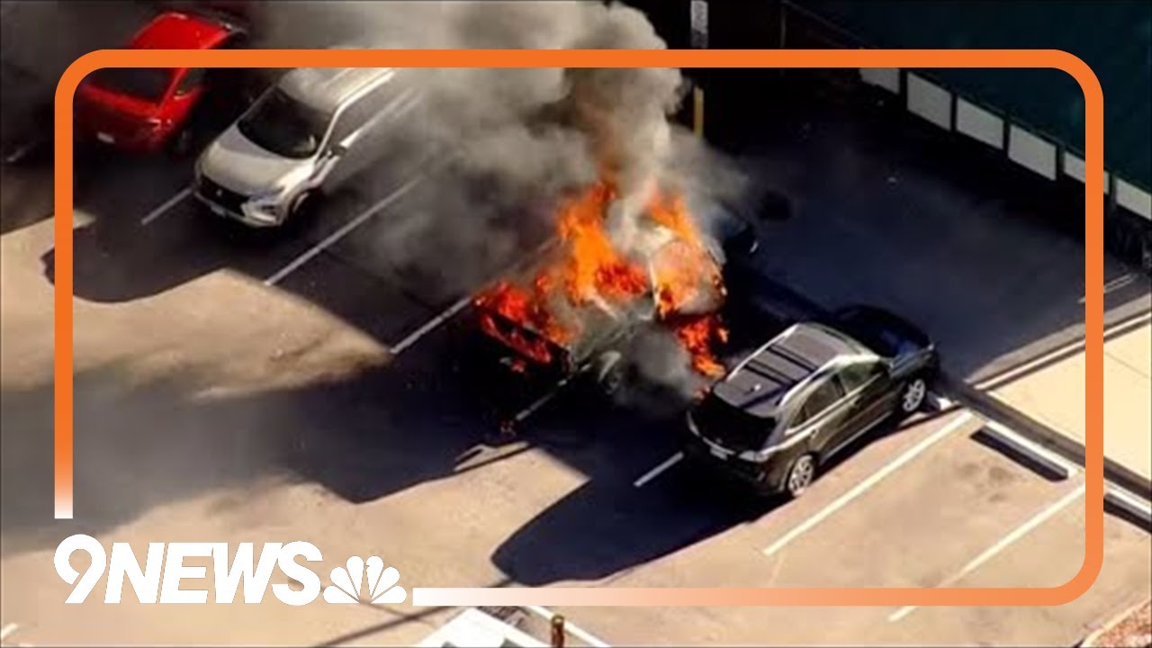Firefighters battle vehicle fire in Denver