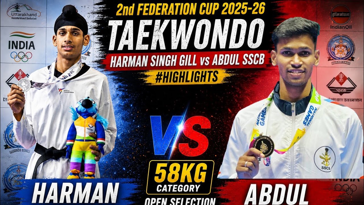  2nd Federation Cup 2025-26 Taekwondo | Harman Singh Gill vs Abdul SSCB #highlights #taekwondo 