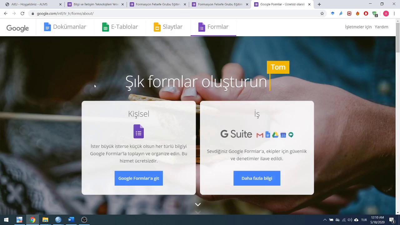 Google formlar ile çoktan seçmeli sınav ve anket oluşturma