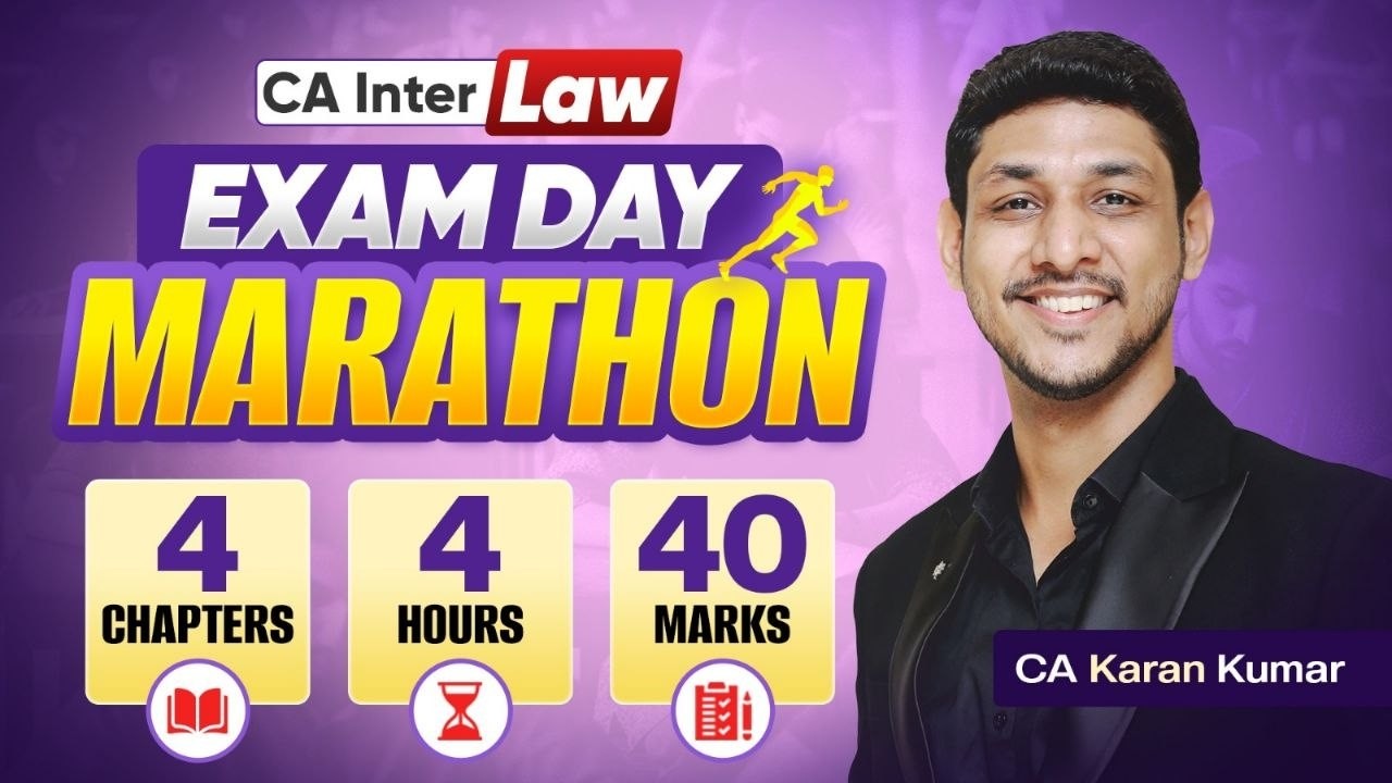CA Inter Law Live Exam Day Marathon✅| Sep 26 Jan 27 | CA Karan Kumar #cainter #cafoundation #cafinal