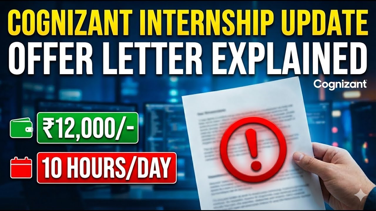 Cognizant Internship Offer Explained 🔥: Stipend, Hours, and Rules