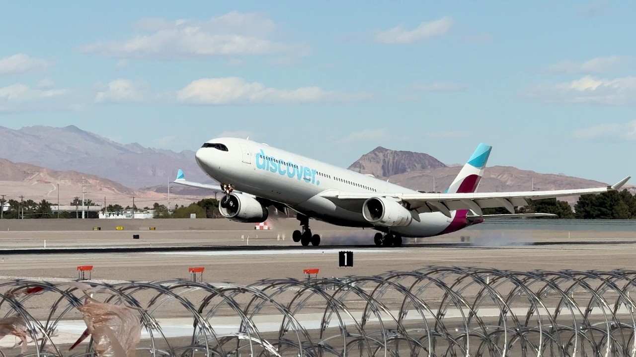 Discover Airlines Airbus A330-343 lands at Las Vegas | D-AIKH