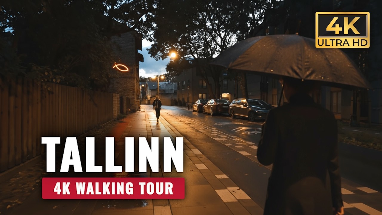 You Can SMELL The Rain - Atmospheric 4K Walk - Tallin, Estonia