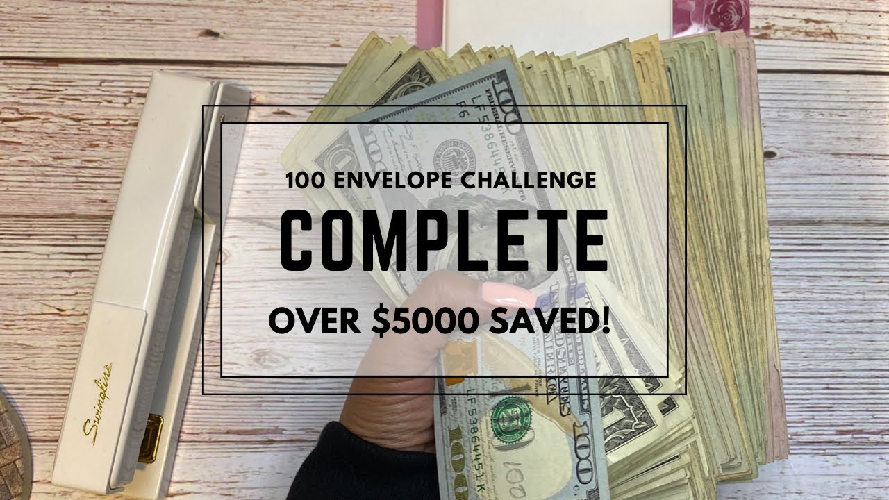 100 ENVELOPE CHALLENGE COMPLETED! | UN-STUFFING THIS HUGE SAVINGS CHALLENGE | OVER $5000 IN CASH!