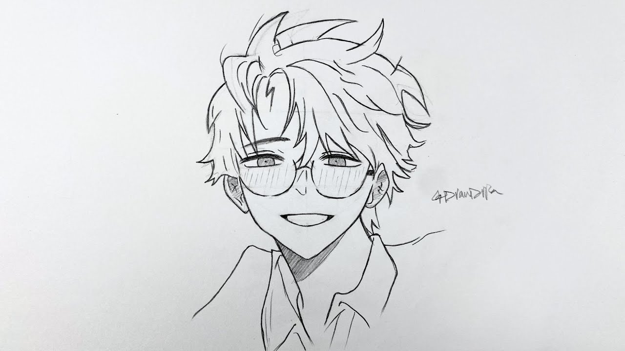 How to draw cute anime boy step-by-step | Easy anime drawing