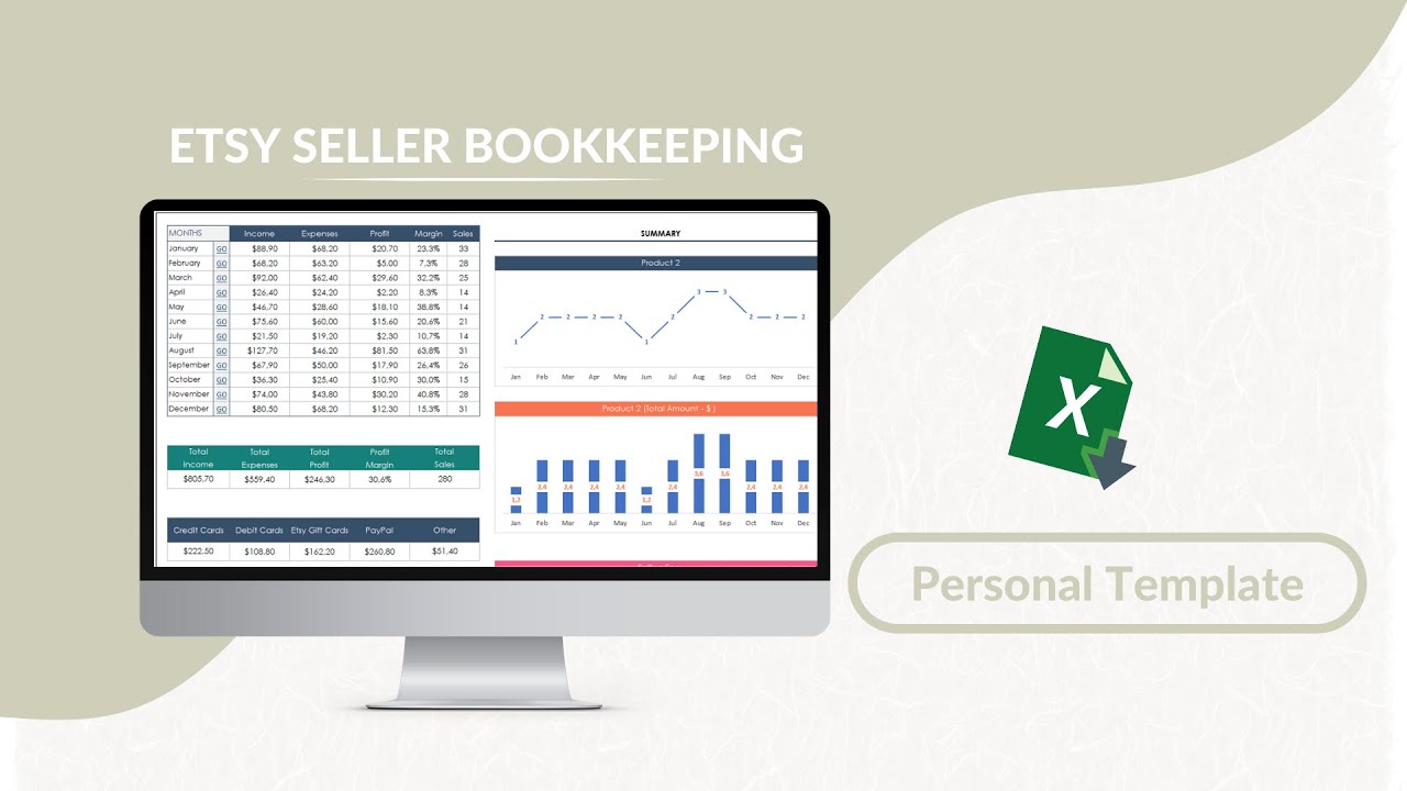 Etsy Seller Bookkeeping Excel Template