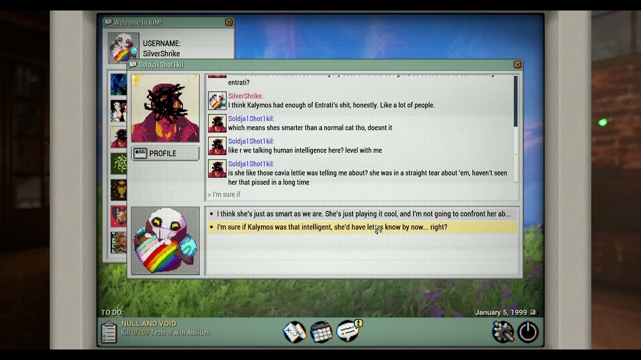 Warframe 1999: Quincy asking about Kalymos - Kalymos/Kalymos/Entrati's/intelligent/stay options