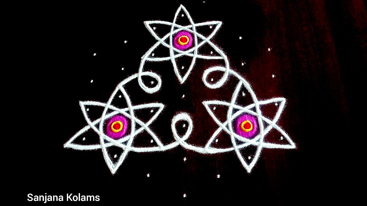 4080. Deepavali and Navaratri Special Easy Simple Beautiful and Traditional KambiKolam Festivalmuggu