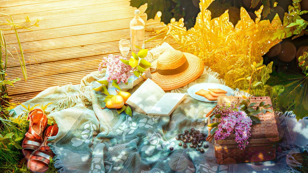 Summer Picnic 🌼☀️ Nature Ambience, Birds Singing, Calm River Sounds for Relaxation 🌷💖 10 Hours