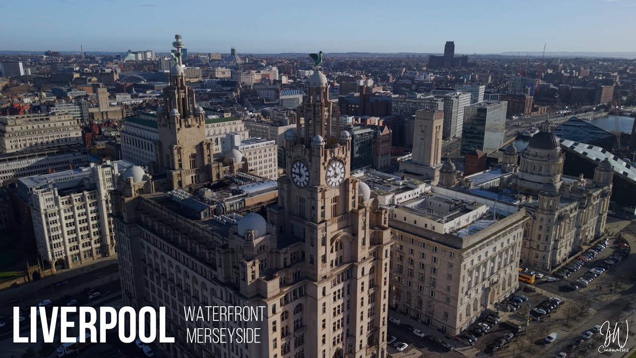 Liverpool City Waterfront - Merseyside England UK Cinematic 4K DJI Drone 2025 Music by Resington