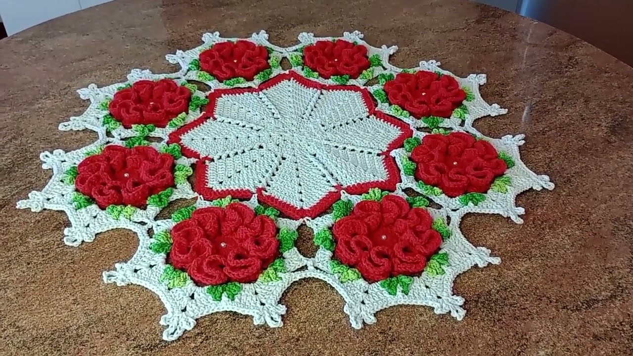 Carpeta tejida  a crochet con flores fácil