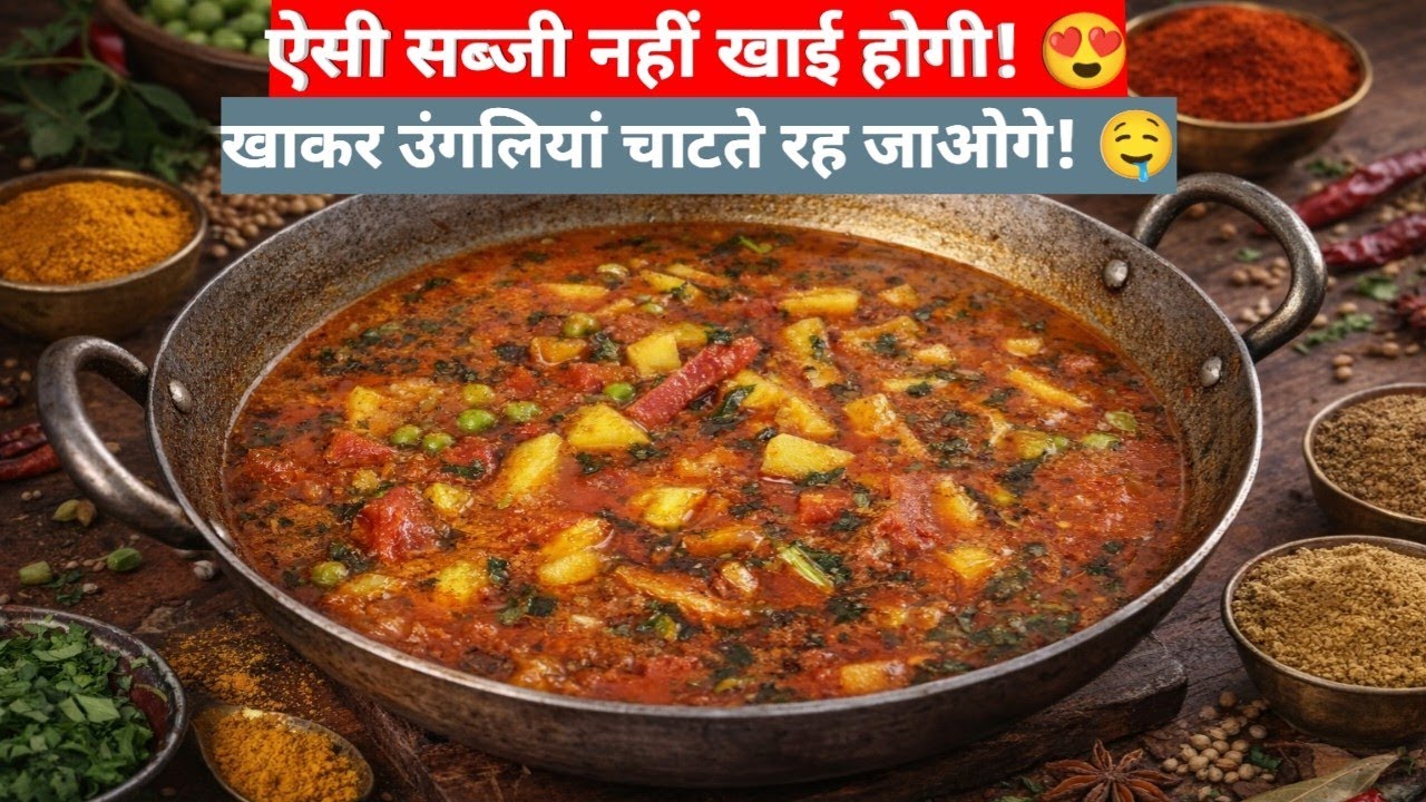 मटर गाजर आलू टमाटर की झटपट सब्जी10मिनट में तैयार स्वादिष्ट रेसिपी ऐसा स्वाद पहले कभी नहीं खाया होगा😋